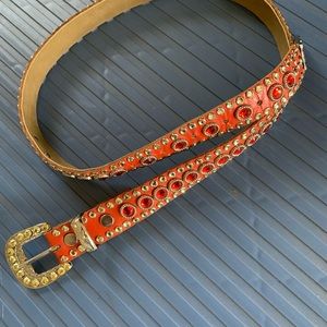 KIPPYS orange 30” BELT w/orange & yellow crystals